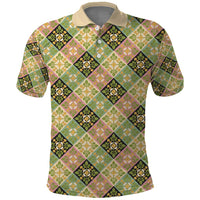 Seamless Pattern Puakenikeni and Kalo Polo Shirt LT9 Beige - Polynesian Pride