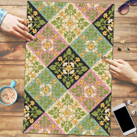 Seamless Pattern Puakenikeni and Kalo Puzzle LT9 Beige - Polynesian Pride