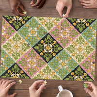 Seamless Pattern Puakenikeni and Kalo Puzzle LT9 - Polynesian Pride