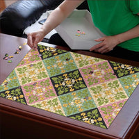 Seamless Pattern Puakenikeni and Kalo Puzzle LT9 - Polynesian Pride