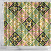 Seamless Pattern Puakenikeni and Kalo Shower Curtain - Polynesian Pride