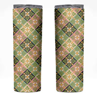 Seamless Pattern Puakenikeni and Kalo Skinny Tumbler LT9 Beige - Polynesian Pride
