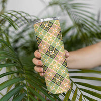 Seamless Pattern Puakenikeni and Kalo Skinny Tumbler LT9 - Polynesian Pride
