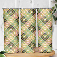 Seamless Pattern Puakenikeni and Kalo Skinny Tumbler LT9 - Polynesian Pride
