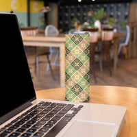 Seamless Pattern Puakenikeni and Kalo Skinny Tumbler LT9 - Polynesian Pride