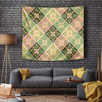 Seamless Pattern Puakenikeni and Kalo Tapestry LT9 Beige - Polynesian Pride