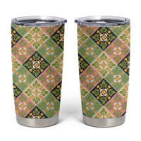 Seamless Pattern Puakenikeni and Kalo Tumbler Cup LT9 Beige - Polynesian Pride