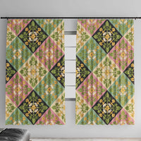 Seamless Pattern Puakenikeni and Kalo Window Curtain - Polynesian Pride