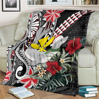 Hawaii Monk Seal Santa Blanket Hibiscus Kakau Pattern Mele Kalikimaka