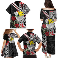 Hawaii Monk Seal Santa Family Matching Puletasi and Hawaiian Shirt Hibiscus Kakau Pattern Mele Kalikimaka
