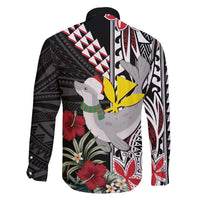 Hawaii Monk Seal Santa Family Matching Tank Maxi Dress and Hawaiian Shirt Hibiscus Kakau Pattern Mele Kalikimaka