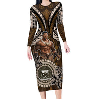 Samoa Warrior Family Matching Long Sleeve Bodycon Dress and Hawaiian Shirt The Mighty Samoan Warrior Spirit