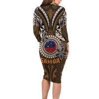 Samoa Warrior Family Matching Long Sleeve Bodycon Dress and Hawaiian Shirt The Mighty Samoan Warrior Spirit