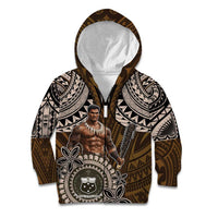 Samoa Warrior Kid Hoodie The Mighty Samoan Warrior Spirit LT9 Zip Hoodie Black - Polynesian Pride