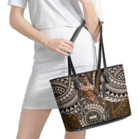 Samoa Warrior Leather Tote Bag The Mighty Samoan Warrior Spirit LT9 - Polynesian Pride