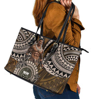 Samoa Warrior Leather Tote Bag The Mighty Samoan Warrior Spirit LT9 - Polynesian Pride