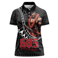 Samoan Pride Polynesian Tribal Warrior Women Polo Shirt 685 Samoa Mo Samoa LT9 Female Black - Polynesian Pride