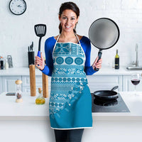 Fiji Marau na Kerisimasi Apron Aqua Tagimoucia Tapa Masi Tribal LT9 - Polynesian Pride