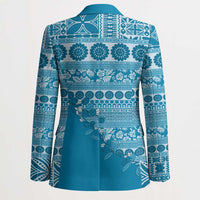 Fiji Marau na Kerisimasi Blazer Aqua Tagimoucia Tapa Masi Tribal LT9 - Polynesian Pride