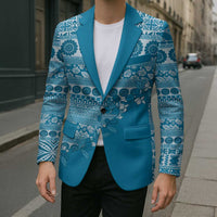 Fiji Marau na Kerisimasi Blazer Aqua Tagimoucia Tapa Masi Tribal LT9 - Polynesian Pride