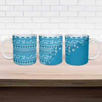 Fiji Marau na Kerisimasi Ceramic Mug Aqua Tagimoucia Tapa Masi Tribal LT9 - Polynesian Pride
