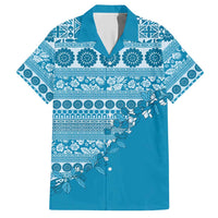 Fiji Marau na Kerisimasi Hawaiian Shirt Aqua Tagimoucia Tapa Masi Tribal LT9 Aqua - Polynesian Pride
