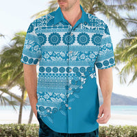 Fiji Marau na Kerisimasi Hawaiian Shirt Aqua Tagimoucia Tapa Masi Tribal LT9 - Polynesian Pride