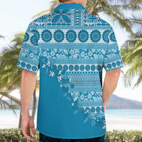 Fiji Marau na Kerisimasi Hawaiian Shirt Aqua Tagimoucia Tapa Masi Tribal LT9 - Polynesian Pride