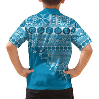 Fiji Marau na Kerisimasi Hawaiian Shirt Aqua Tagimoucia Tapa Masi Tribal LT9 - Polynesian Pride