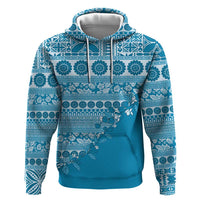 Fiji Marau na Kerisimasi Hoodie Aqua Tagimoucia Tapa Masi Tribal - Polynesian Pride