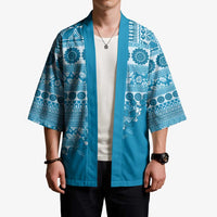 Fiji Marau na Kerisimasi Kimono Aqua Tagimoucia Tapa Masi Tribal LT9 - Polynesian Pride
