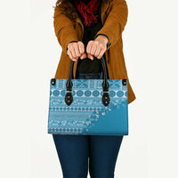 Fiji Marau na Kerisimasi Leather Bag Aqua Tagimoucia Tapa Masi Tribal LT9 - Polynesian Pride