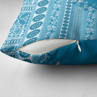 Fiji Marau na Kerisimasi Pillow Cover Aqua Tagimoucia Tapa Masi Tribal LT9 - Polynesian Pride