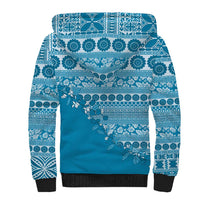 Fiji Marau na Kerisimasi Sherpa Hoodie Aqua Tagimoucia Tapa Masi Tribal - Polynesian Pride