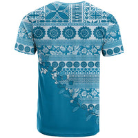 Fiji Marau na Kerisimasi T Shirt Aqua Tagimoucia Tapa Masi Tribal LT9 - Polynesian Pride