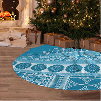 Fiji Marau na Kerisimasi Tree Skirt Aqua Tagimoucia Tapa Masi Tribal - Polynesian Pride