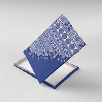 Fiji Marau na Kerisimasi Canvas Wall Art Blue Tagimoucia Tapa Masi Tribal - Polynesian Pride