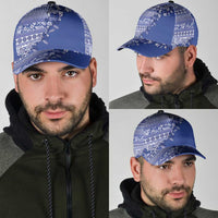 Fiji Marau na Kerisimasi Classic Cap Blue Tagimoucia Tapa Masi Tribal - Polynesian Pride