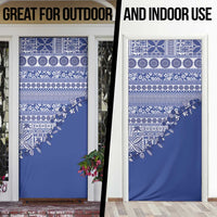 Fiji Marau na Kerisimasi Door Cover Blue Tagimoucia Tapa Masi Tribal - Polynesian Pride