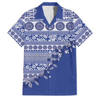 Fiji Marau na Kerisimasi Hawaiian Shirt Blue Tagimoucia Tapa Masi Tribal - Polynesian Pride