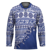 Fiji Marau na Kerisimasi Hockey Jersey Blue Tagimoucia Tapa Masi Tribal LT9 Unisex Blue - Polynesian Pride
