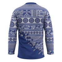 Fiji Marau na Kerisimasi Hockey Jersey Blue Tagimoucia Tapa Masi Tribal LT9 - Polynesian Pride