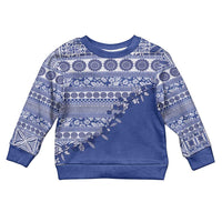 Fiji Marau na Kerisimasi Kid Ugly Christmas Sweater Blue Tagimoucia Tapa Masi Tribal - Polynesian Pride