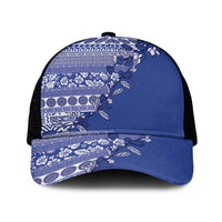 Fiji Marau na Kerisimasi Mesh Trucker Cap Blue Tagimoucia Tapa Masi Tribal - Polynesian Pride