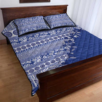 Fiji Marau na Kerisimasi Quilt Bed Set Blue Tagimoucia Tapa Masi Tribal - Polynesian Pride