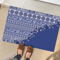 Fiji Marau na Kerisimasi Rubber Doormat Blue Tagimoucia Tapa Masi Tribal - Polynesian Pride