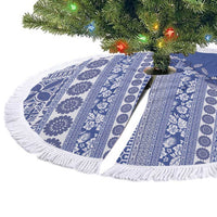 Fiji Marau na Kerisimasi Tree Skirt Blue Tagimoucia Tapa Masi Tribal - Polynesian Pride