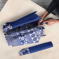 Fiji Marau na Kerisimasi Umbrella Blue Tagimoucia Tapa Masi Tribal - Polynesian Pride