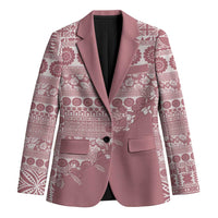 Fiji Marau na Kerisimasi Blazer Dusty Rose Tagimoucia Tapa Masi Tribal - Polynesian Pride