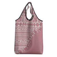 Fiji Marau na Kerisimasi Grocery Bag Dusty Rose Tagimoucia Tapa Masi Tribal - Polynesian Pride